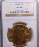 1894-S $20 Gold Liberty, Double Eagle, NGC AU-58,  Store Sale