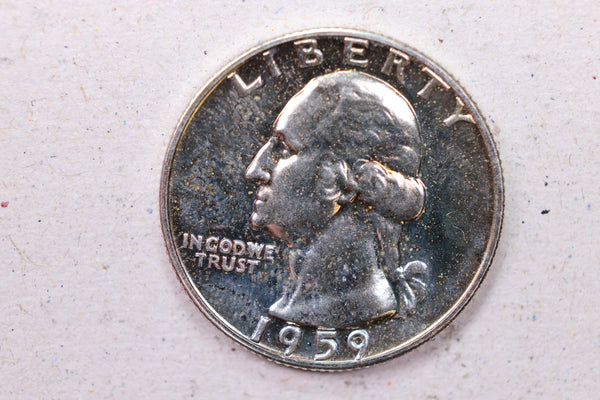 1959 Washington Silver Quarter., Gem Proof Strike Coin., Store #1162