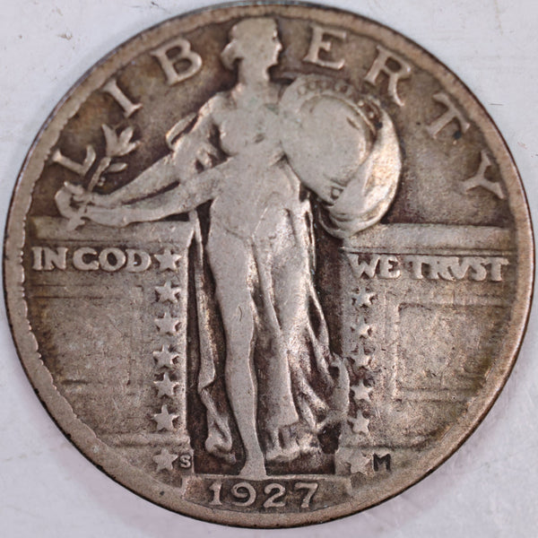 1927-S Standing Liberty Quarter, Fine Circulated Coin, Store #QR0129