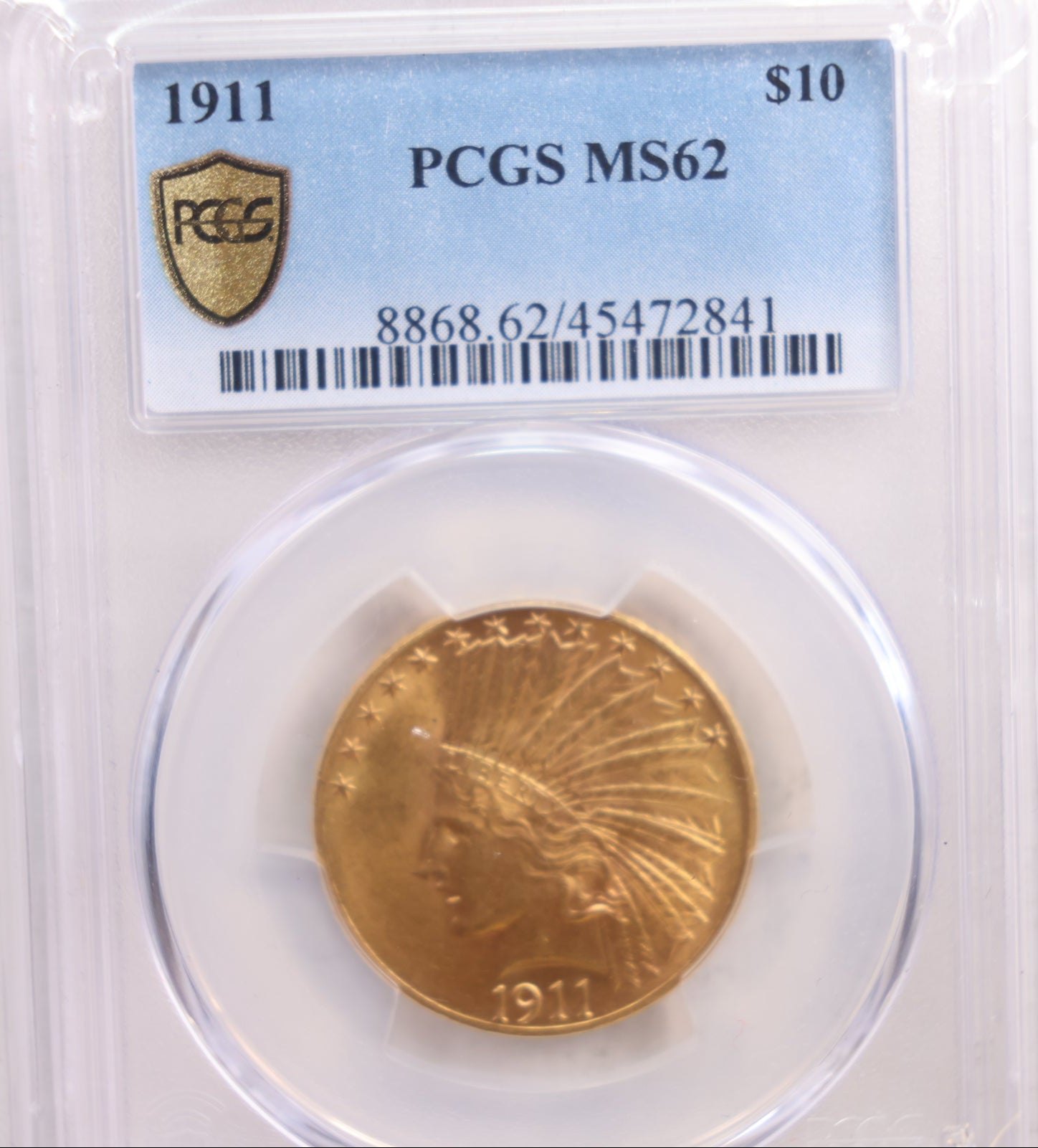 1911 $10 Gold Indian, Nice Eye Appeal, PCGS MS-62,  Store Sale #G0023.