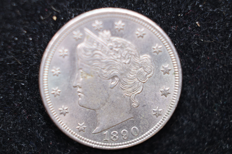 1890 Liberty Nickel, Affordable Uncirculated Coin, SALE