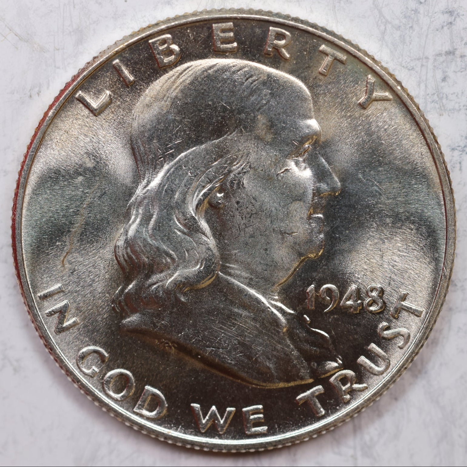1948 Franklin Half Dollar, Mint State Uncirculated Coin, Store #HR1241