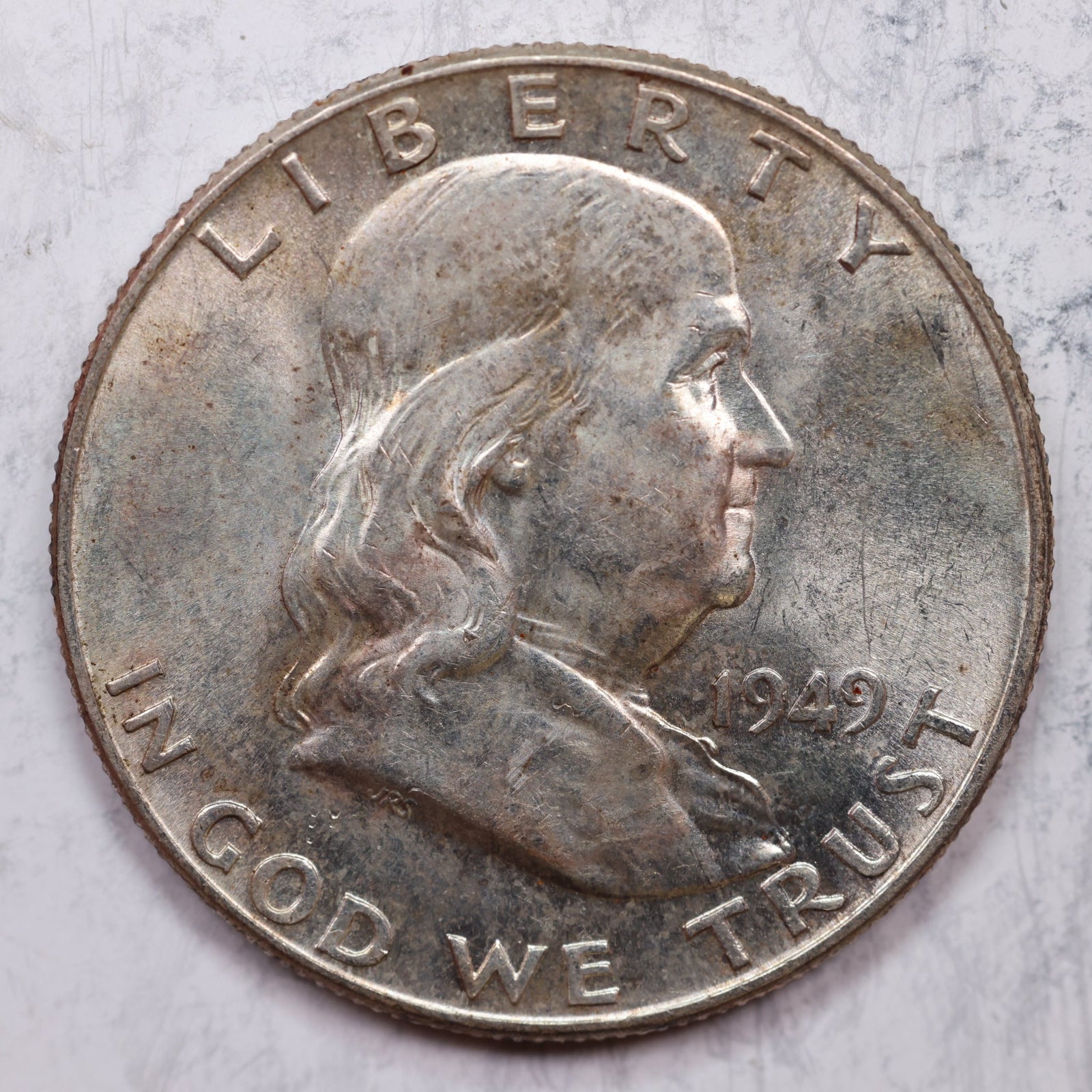 1949 Franklin Half Dollar, Mint State Uncirculated Coin, Store #HR1244