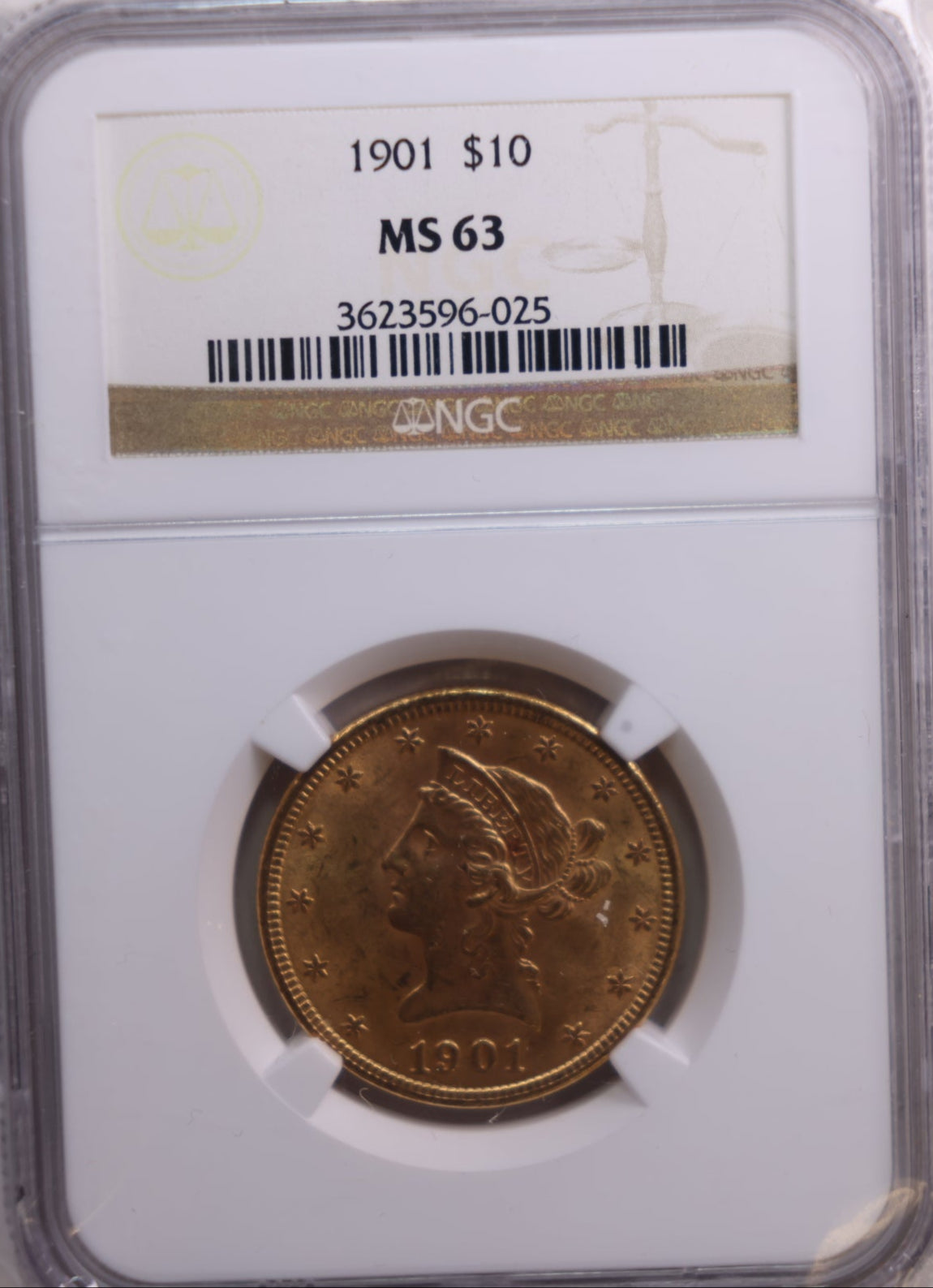 1901 $10, Gold Liberty, Eagle, NGC MS-63,  Store Sale #G0026.