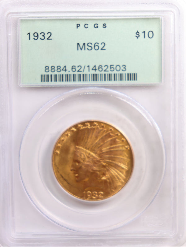 1932 $10, Gold Indian, Eagle, NGC MS-62,  Old Green Holder, Store Sale #G0027.
