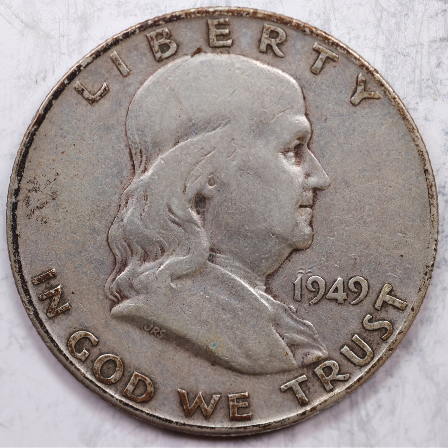 1949-D Franklin Half Dollar, Very Fine Circulated Coin, Store #HR1248