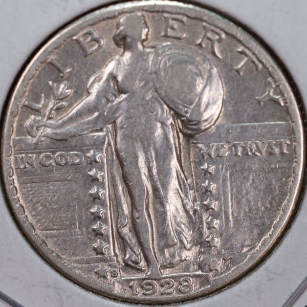 1928-S Standing Liberty Quarter, Extra Fine Circulated Coin, Store #QR0140