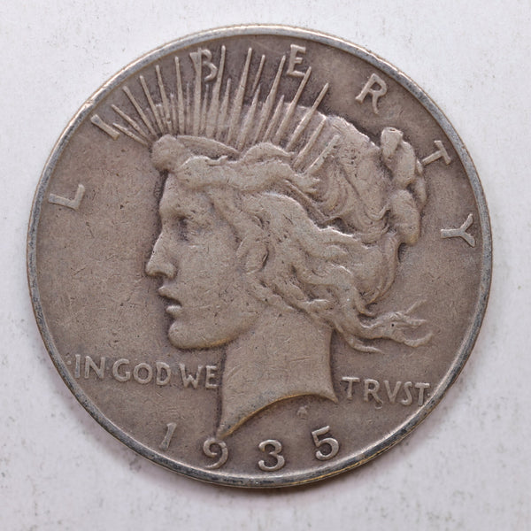 1935-S Peace Silver Dollar, Nice Circulated Condition, Coin., Store Sale #DR0702.