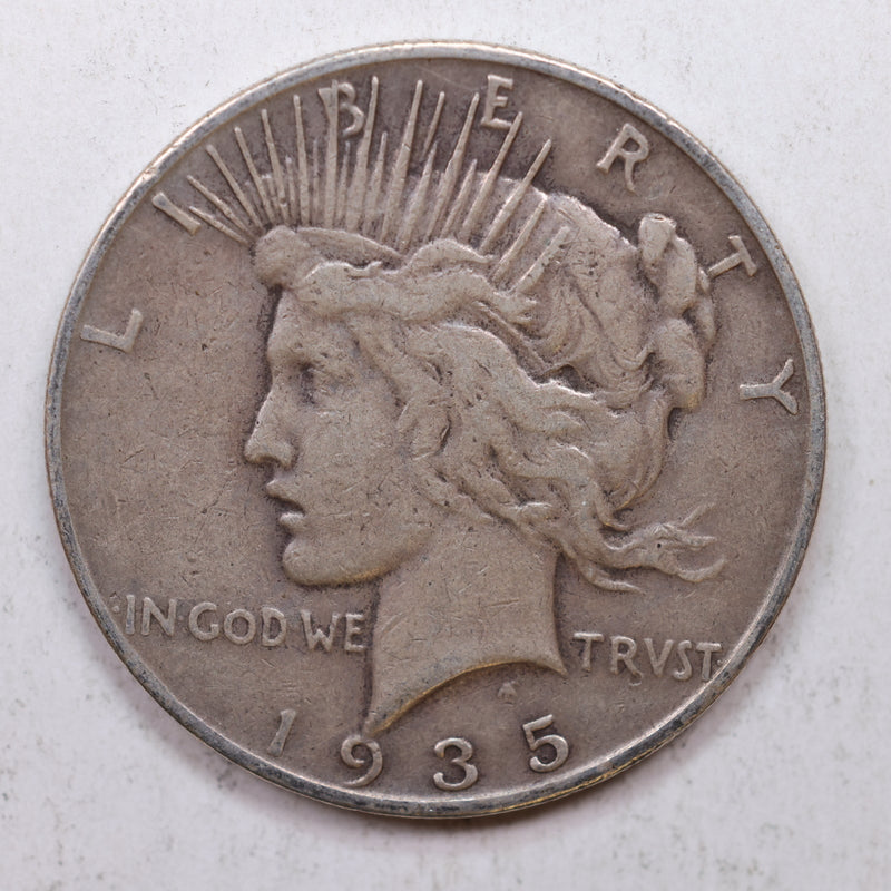 1935-S Peace Silver Dollar, Nice Circulated Condition, Coin., Store Sale