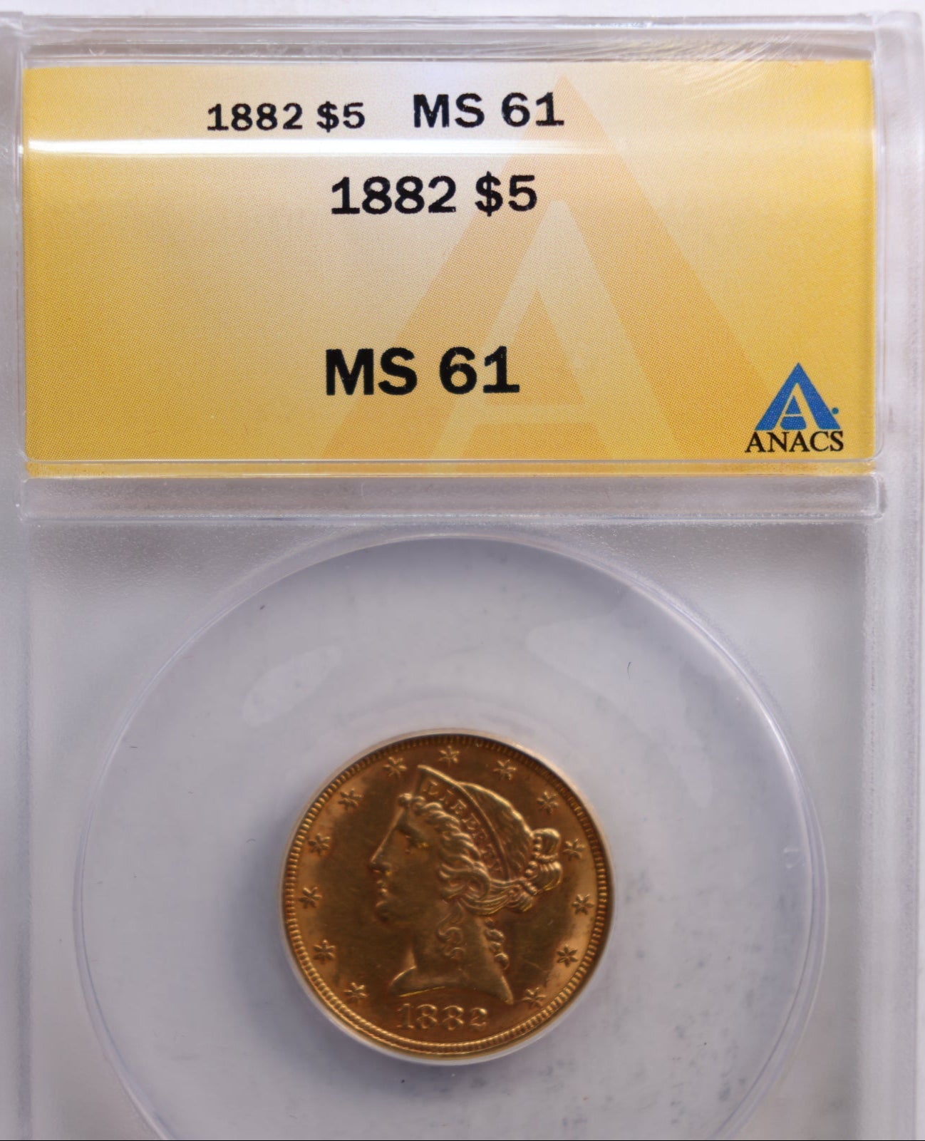 1882 $5 Gold Liberty, Half Eagle, ANACS MS-61, Store Sale #G0030