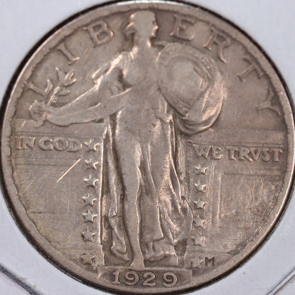 1929 Standing Liberty Quarter, Extra Fine Circulated Coin, Store #QR0142