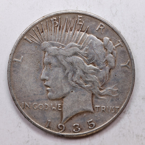 1935-S Peace Silver Dollar, Nice Circulated Condition, Coin., Store Sale #DR0709.