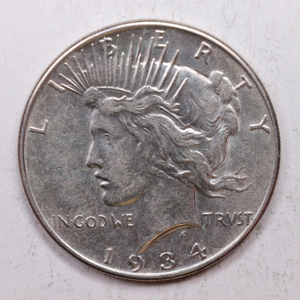 1934 Peace Silver Dollar, Nice Circulated Condition, Coin., Store Sale #DR0740.