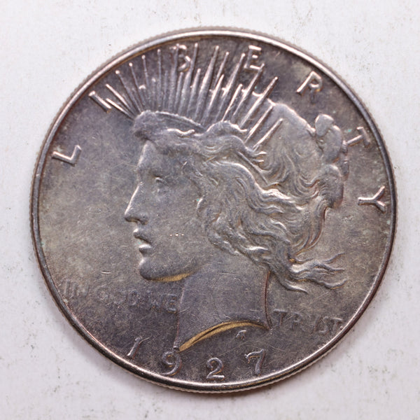 1927-S Peace Silver Dollar, Nice Uncirculated, Coin., Store Sale #DR0744.