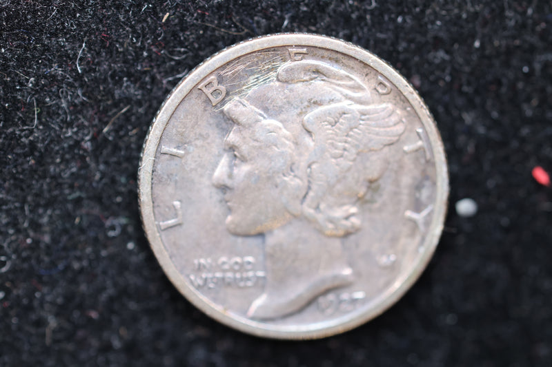 1927-S Mercury Dime, Affordable Circulated Coin, SALE