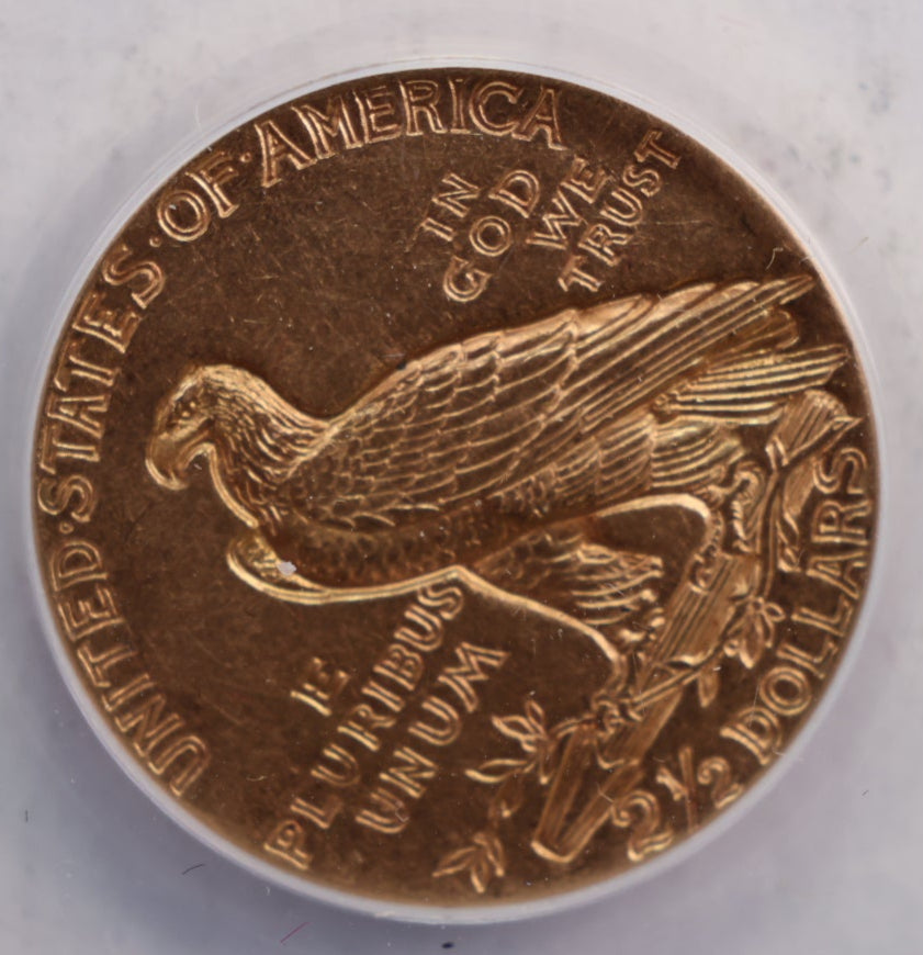 1929 $2.50 Quarter Eagle, Indian, Gold Coin, ANACS AU-55, Store Sale #G0032.