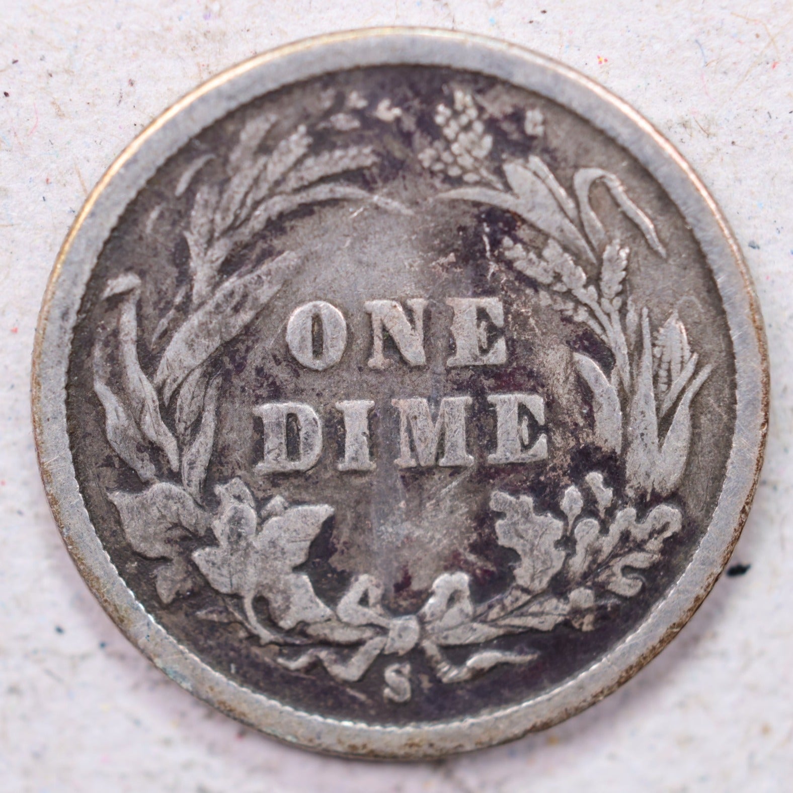 1898-S Barber Silver Dime., Very Good Circulated Coin., Store #1180