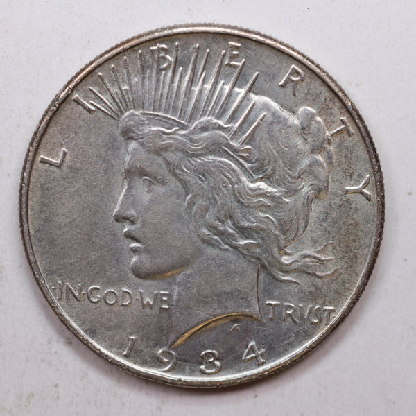 1934 Peace Silver Dollar, Nice Uncirculated Condition, Coin., Store Sale #DR0749.