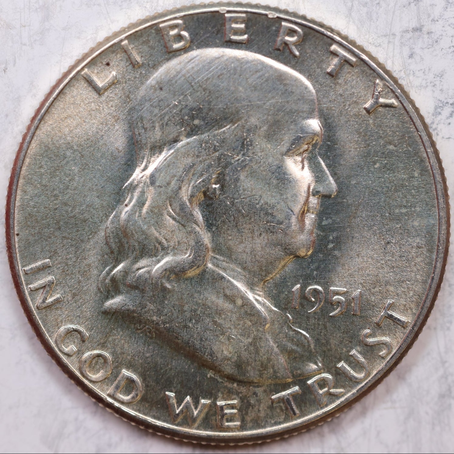 1951 Franklin Half Dollar, Mint State Uncirculated Coin, Store #HR1256