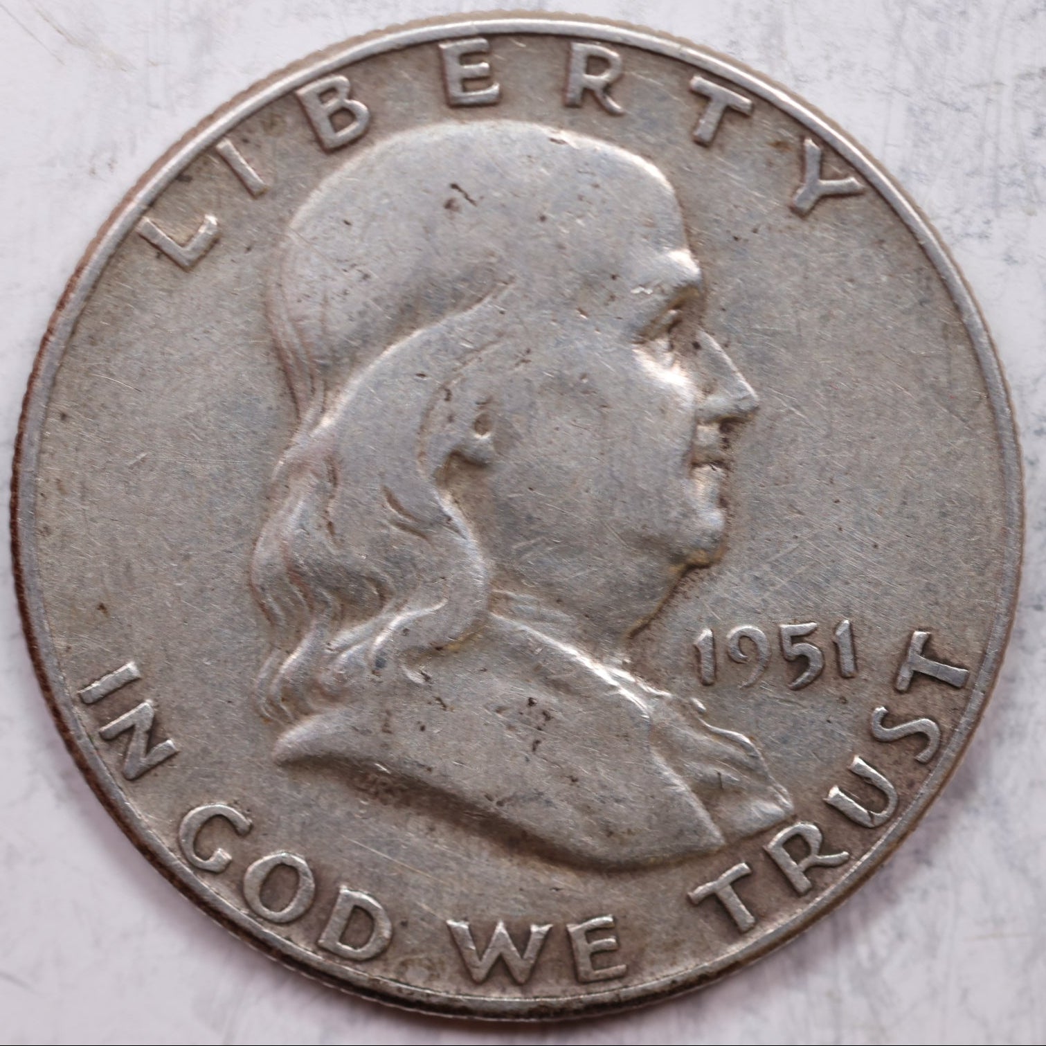 1951 Franklin Half Dollar, Very Fine Circulated Coin, Store #HR1257