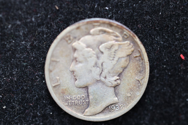 1938-S Mercury Silver Dime, Affordable Circulated Coin, SALE #88155