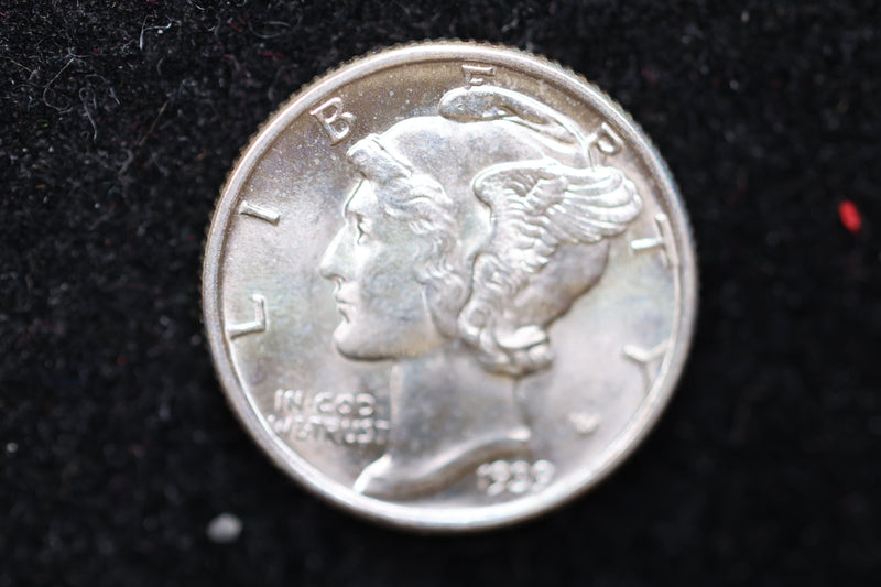 1939 Mercury Silver Dime, Affordable Uncirculated Coin, SALE