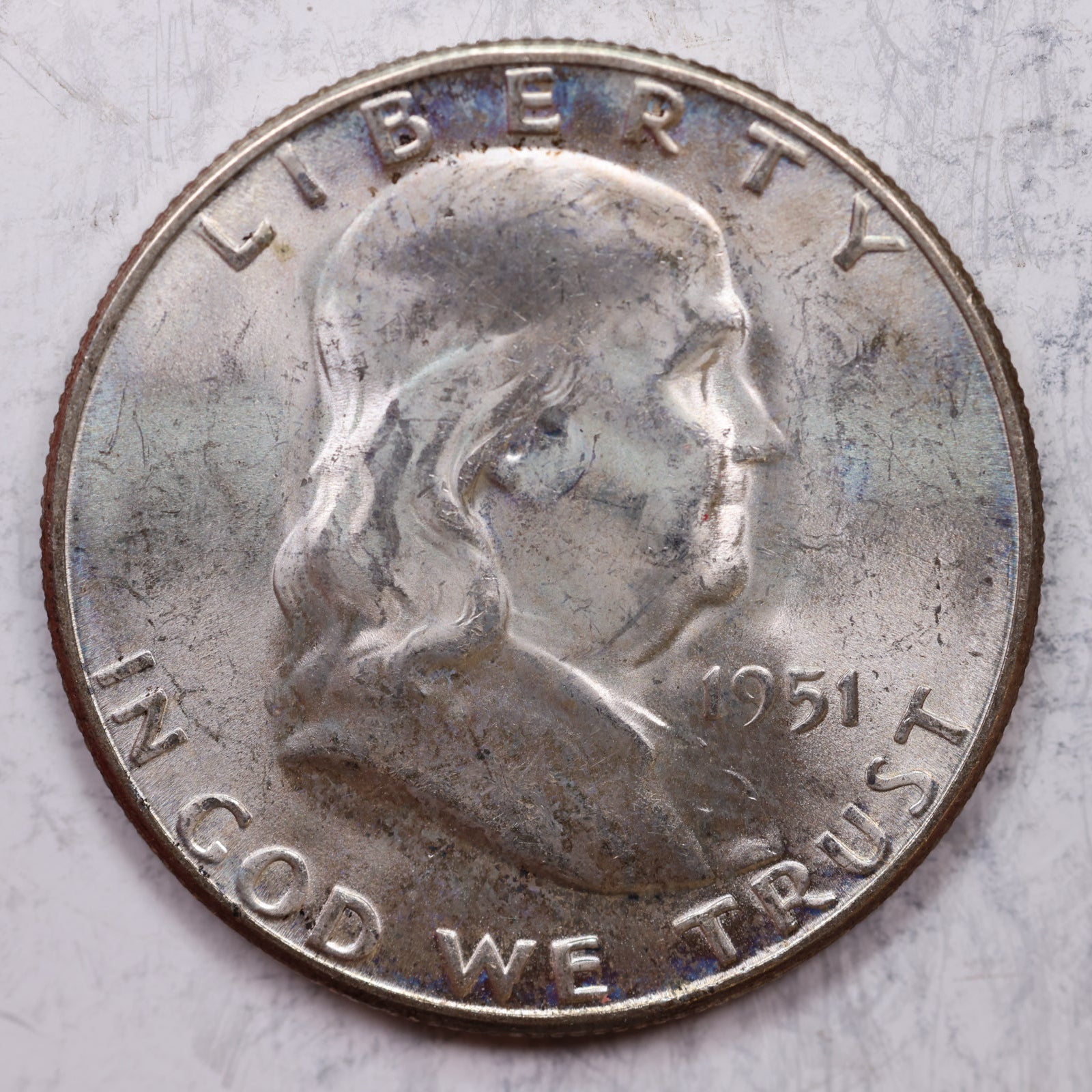 1951-S Franklin Half Dollar, Mint State Uncirculated Coin, Store #HR1261