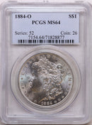 1884-O Morgan Silver Dollar, Uncirculated, PCGS MS-64, Store SALE