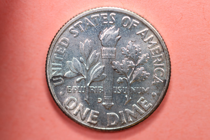1956-D Roosevelt Silver Dime, Affordable Uncirculated Coin, SALE