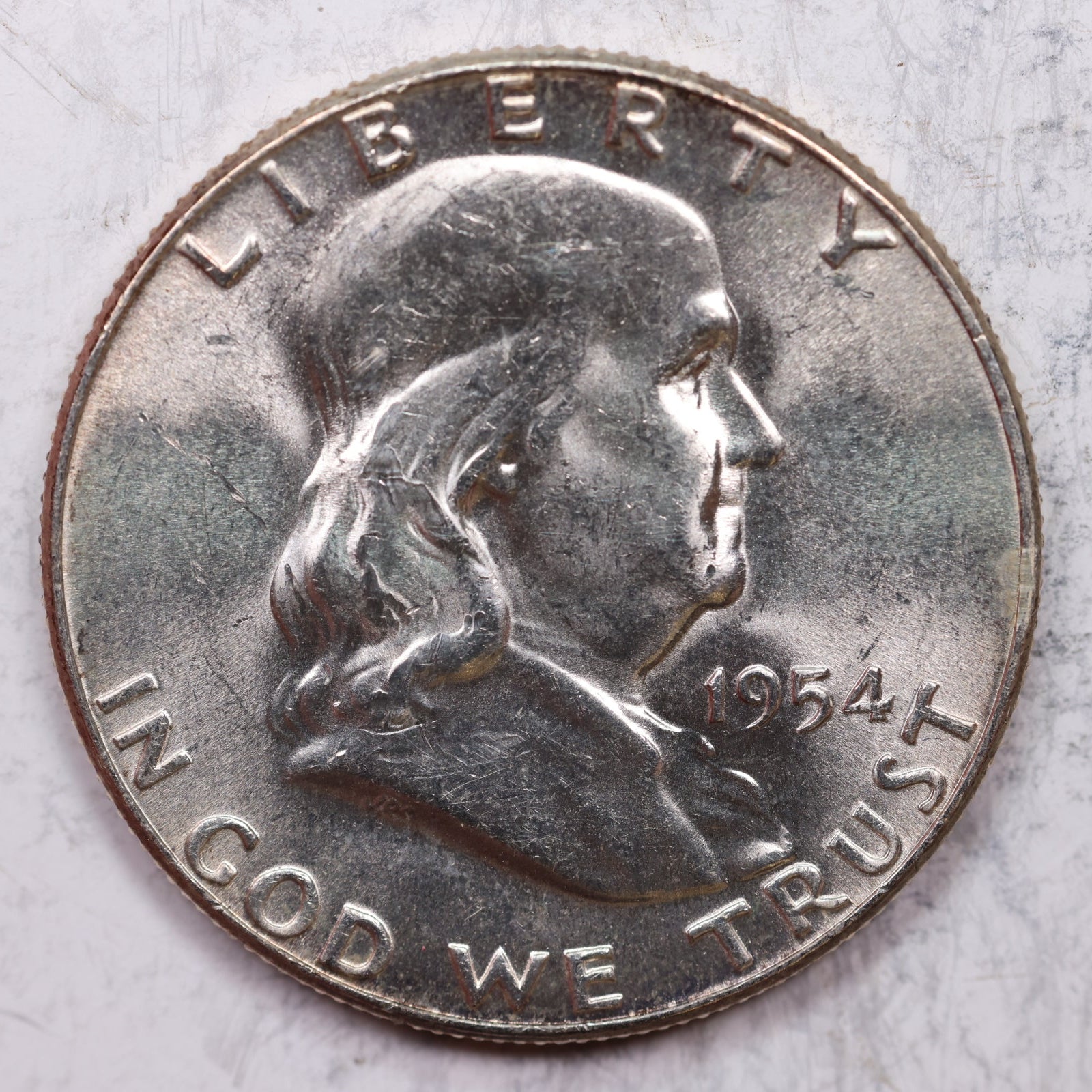1954 Franklin Half Dollar, Mint State Uncirculated Coin, Store #HR1268