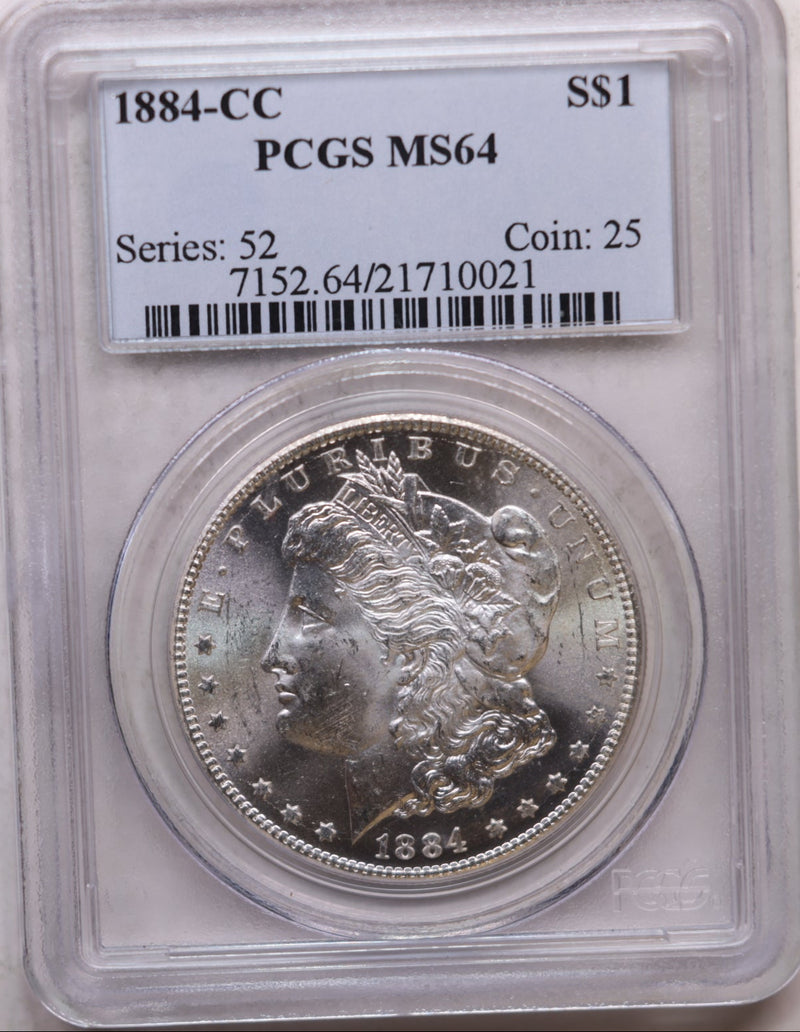 1884-CC Morgan Silver Dollar, Uncirculated, PCGS MS-64, Store SALE