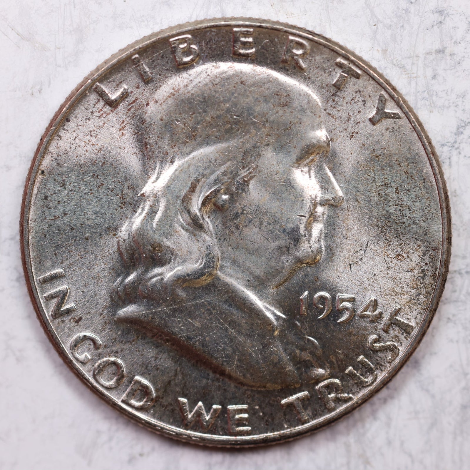 1954 Franklin Half Dollar, Mint State Uncirculated Coin, Store #HR1269
