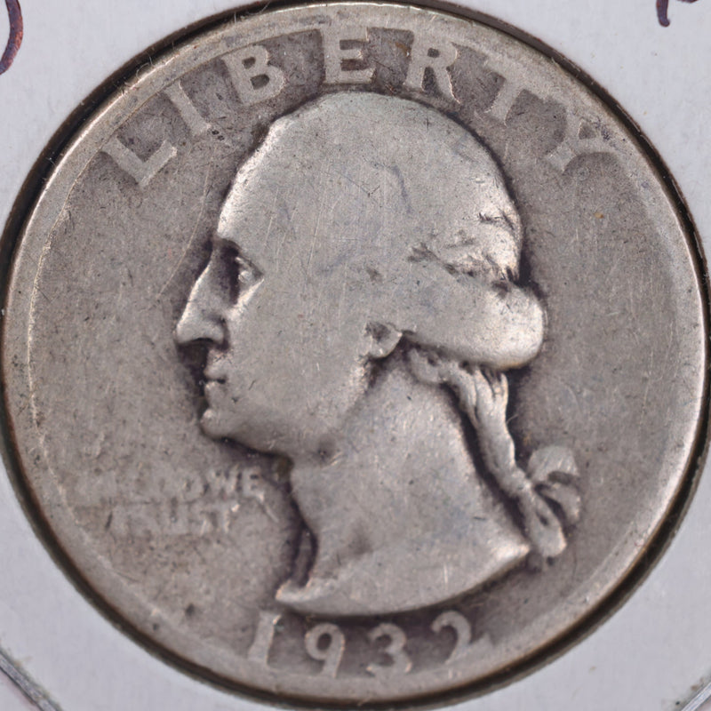 1932 Washington Silver Quarter, Fine Circulated Coin, Store