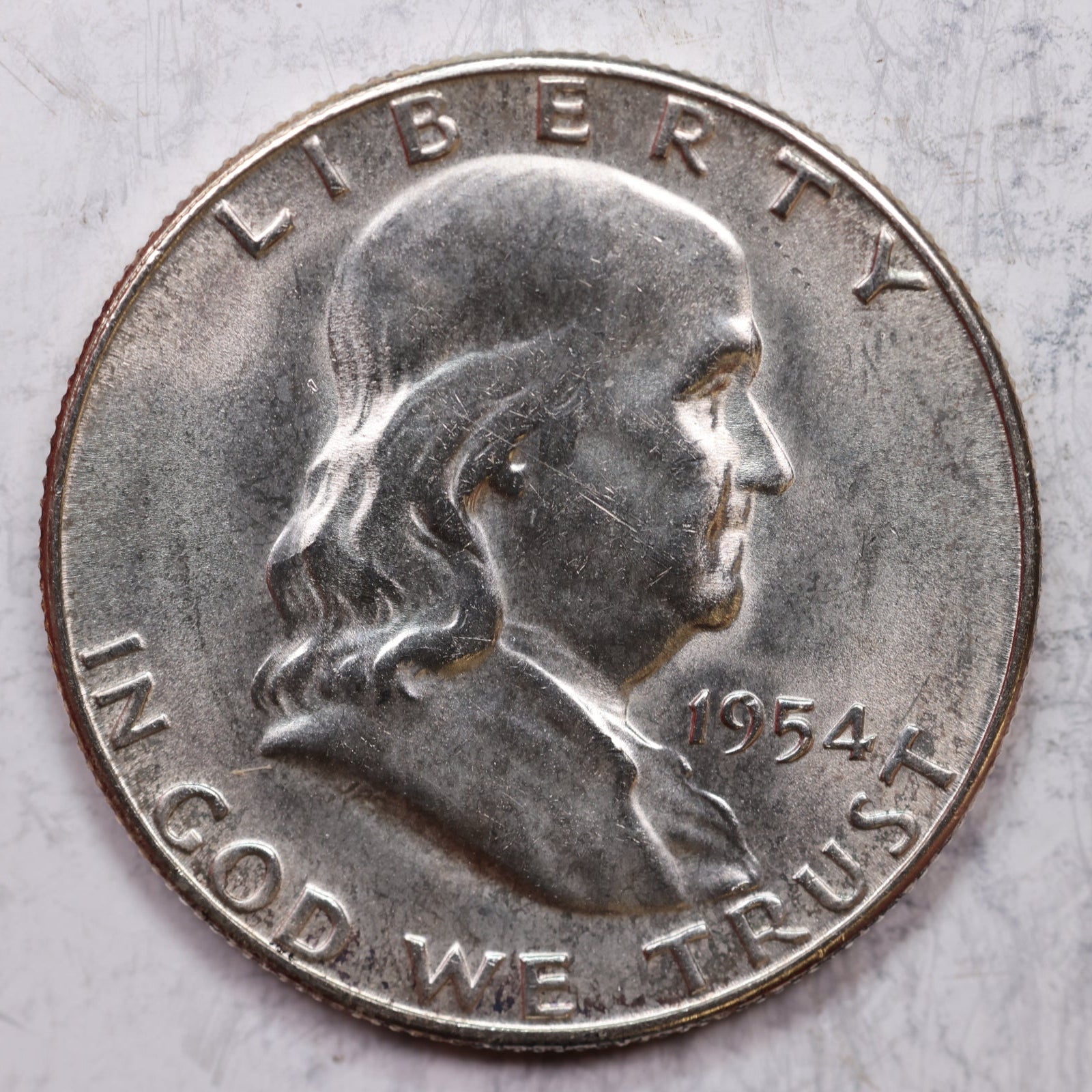 1954-S Franklin Half Dollar, Mint State Uncirculated Coin, Store #HR1270