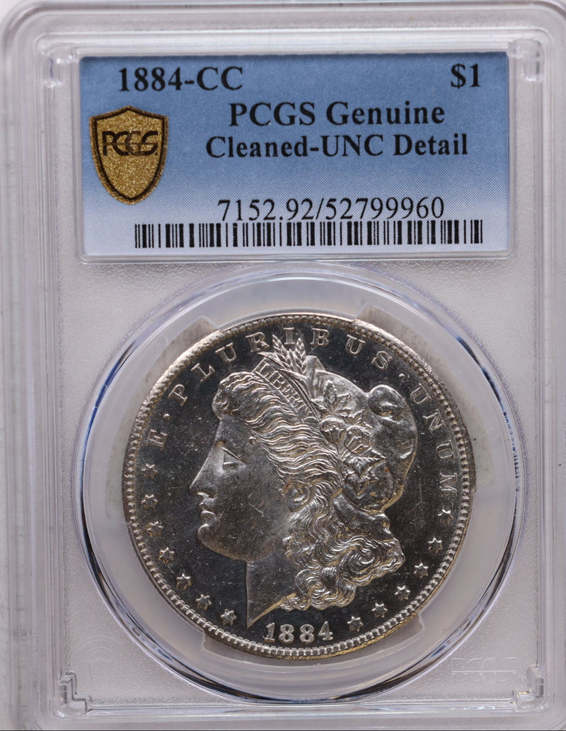 1884-CC Morgan Silver Dollar, Uncirculated, PCGS Cleaned, Store SALE