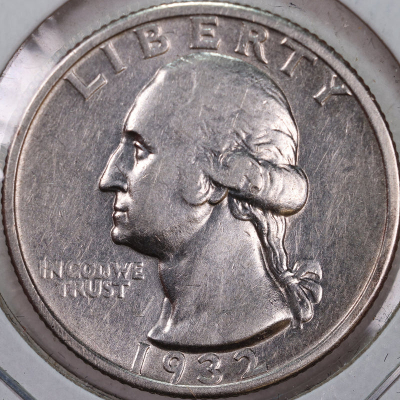 1932-S Washington Silver Quarter, Abt Uncirculated+ Coin, Store