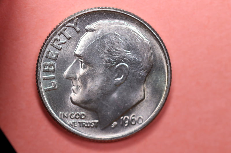 1960 Roosevelt Silver Dime, Affordable Uncirculated Coin, SALE