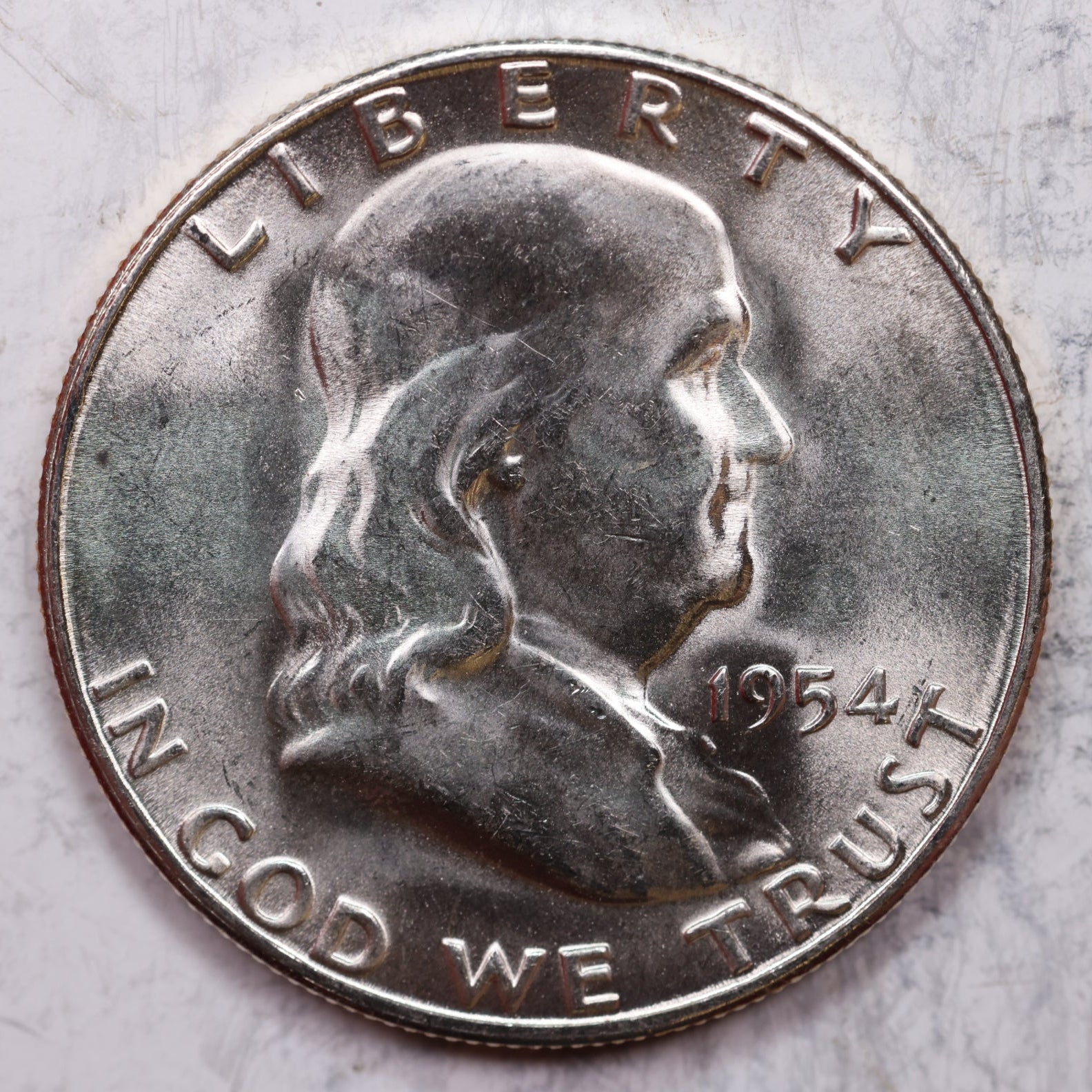 1954-S Franklin Half Dollar, Mint State Uncirculated Coin, Store #HR1273