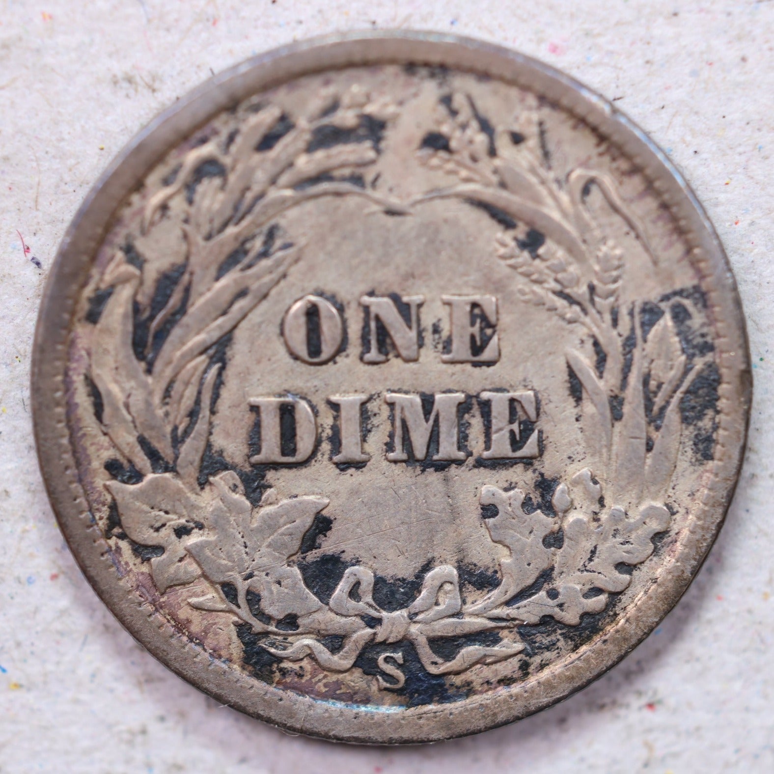 1906-S Barber Silver Dime., Very Fine+., Circulated Coin., Store #1302