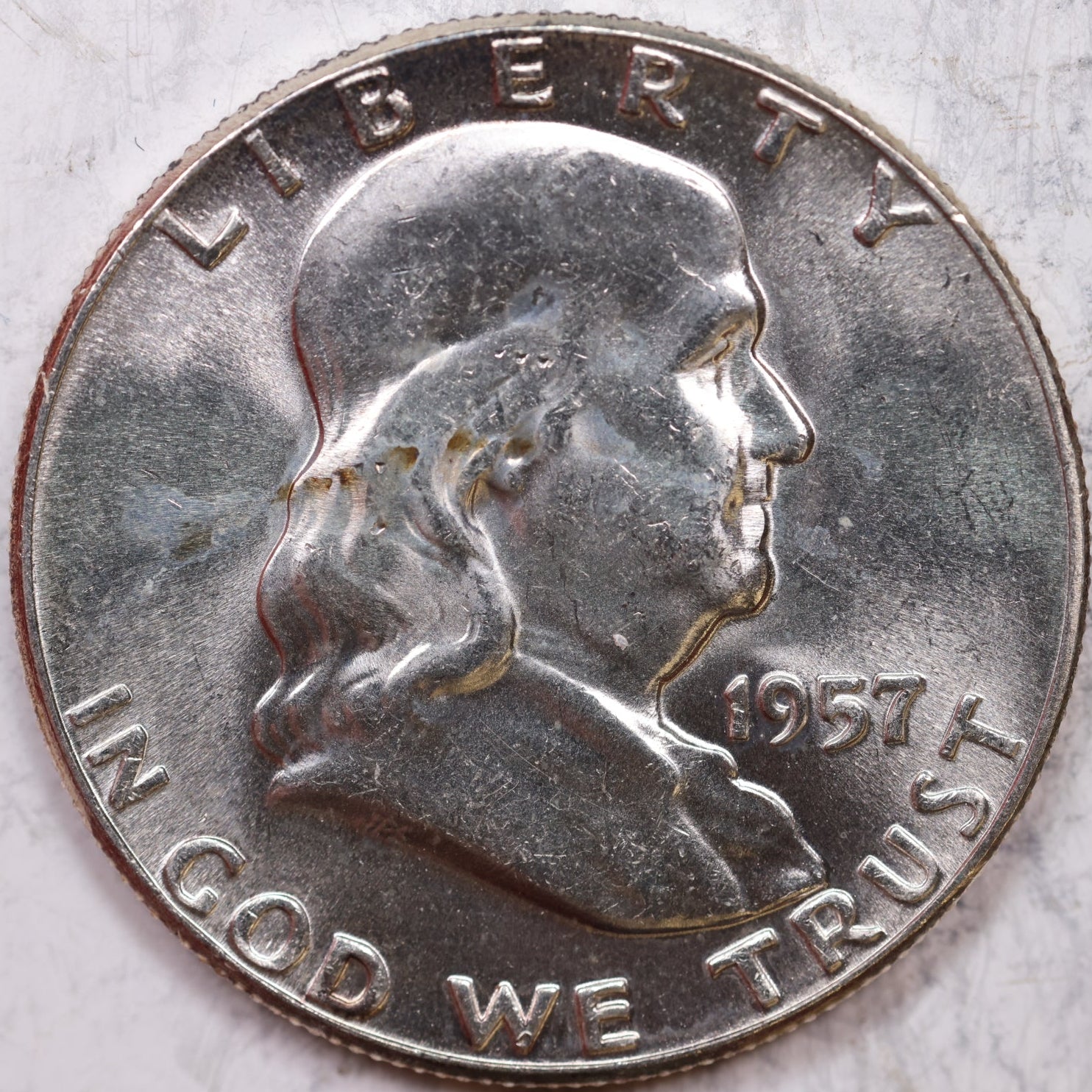 1957 Franklin Half Dollar, Mint State Uncirculated Coin, Store #HR1278