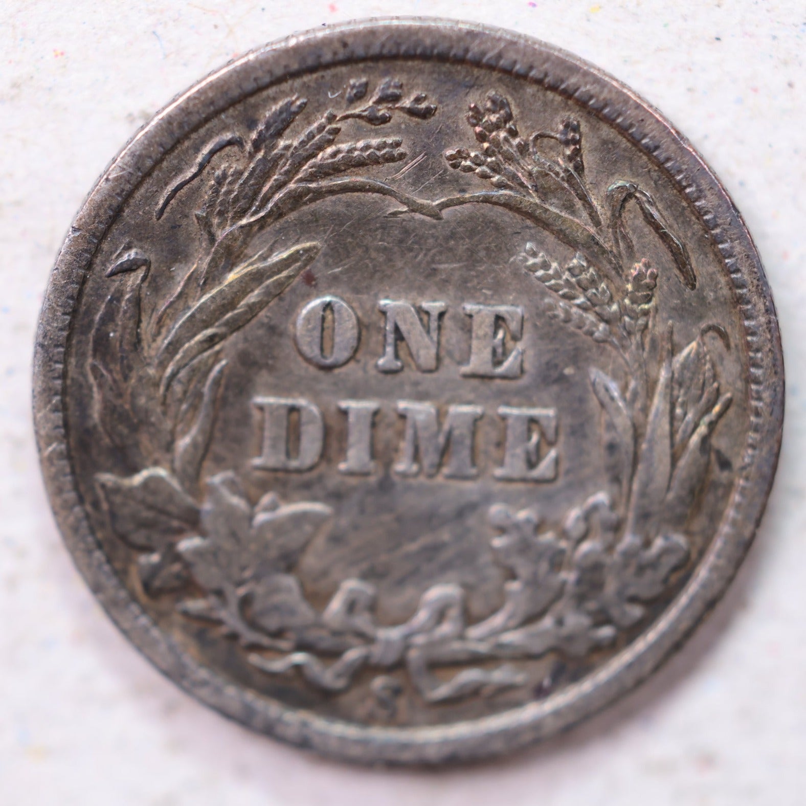 1907-S Barber Silver Dime., Very Fine., Circulated Coin., Store #1306