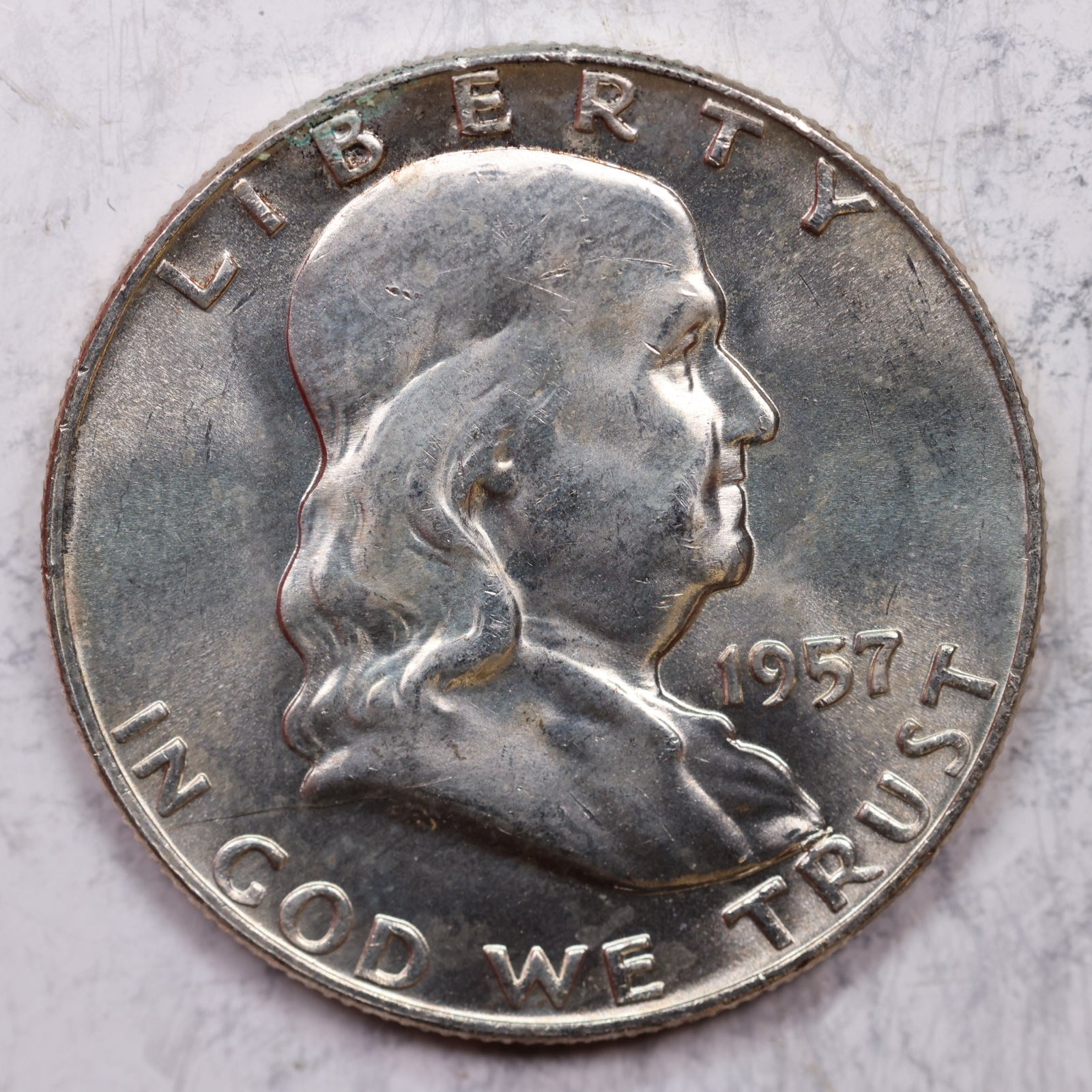 1957-D Franklin Half Dollar, Mint State Uncirculated Coin, Store #HR1281