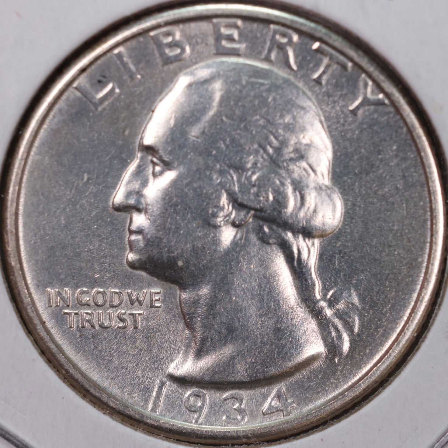 1934 Washington Silver Quarter, Mint State Uncirculated Coin, Store #QR0172