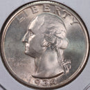 1934 Washington Silver Quarter, Mint State Uncirculated Coin, Store