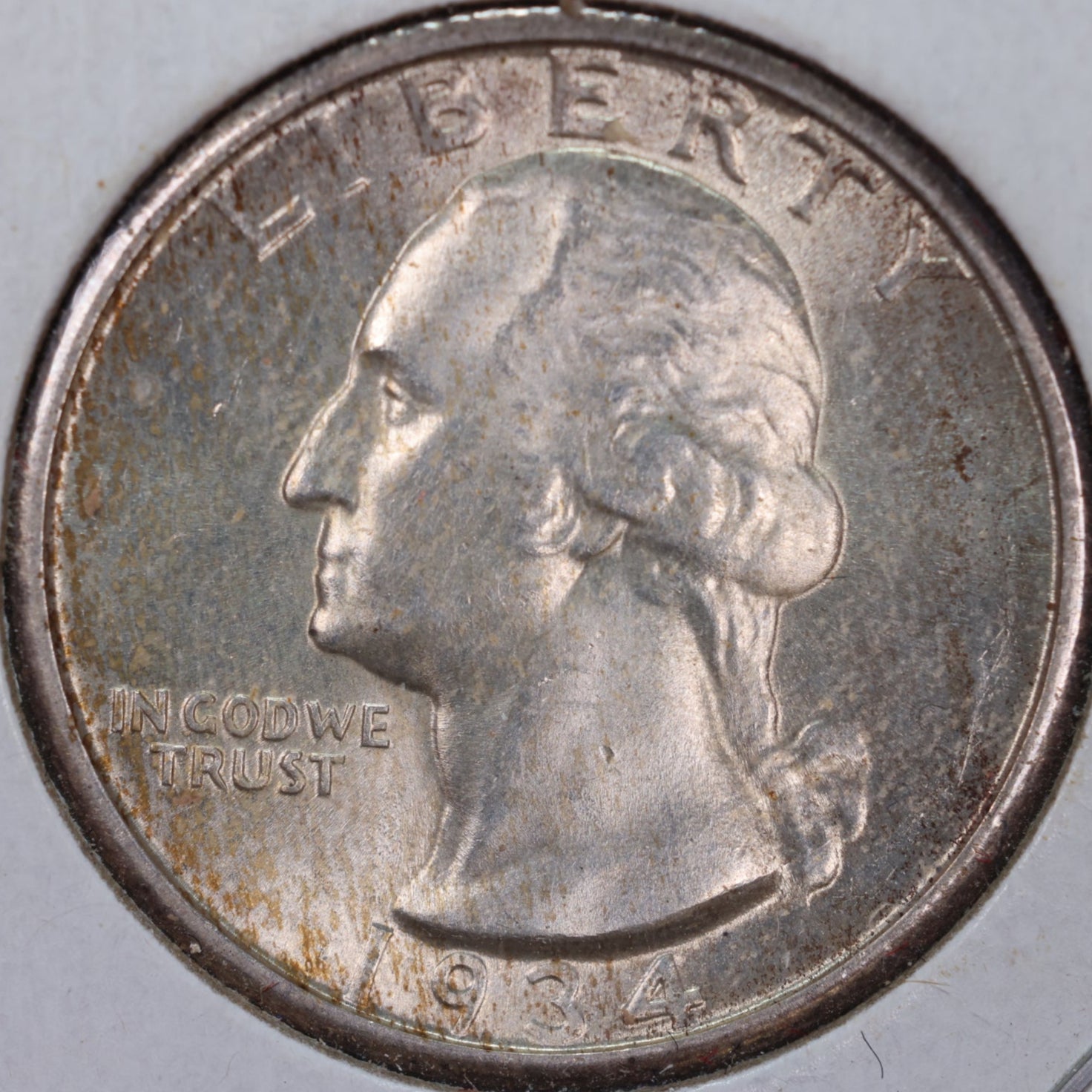 1934 Washington Silver Quarter, Mint State Uncirculated Coin, Store #QR0175