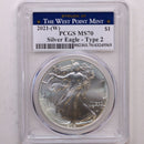 2021 American Silver Eagle, Type-2, 'West Point Mint', PCGS MS-70, Store