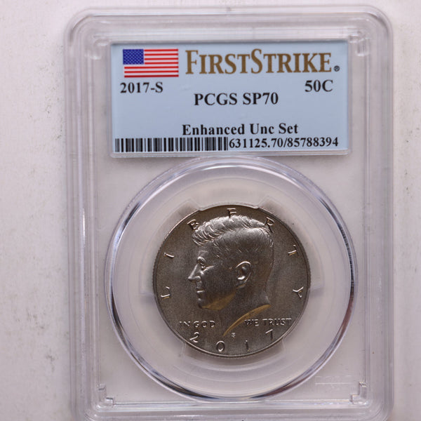 2017-S Kennedy CLAD ENHANCED Half Dollar, PCGS SP-70, Store Sale #HR0762