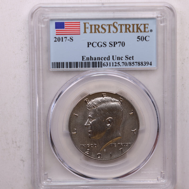 2017-S Kennedy CLAD ENHANCED Half Dollar, PCGS SP-70, Store Sale