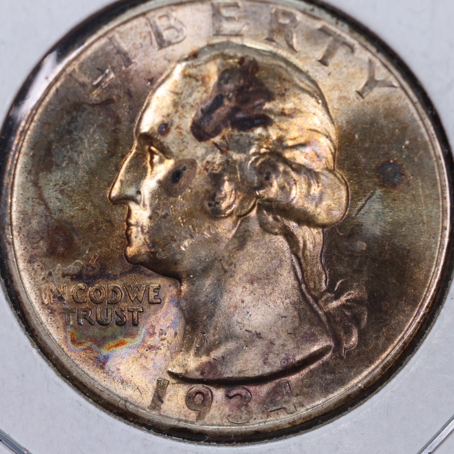 1934-D Washington Silver Quarter, Mint State Uncirculated Coin, Store #QR0178