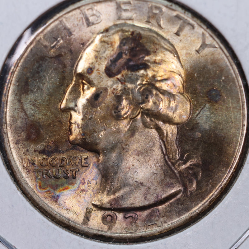 1934-D Washington Silver Quarter, Mint State Uncirculated Coin, Store